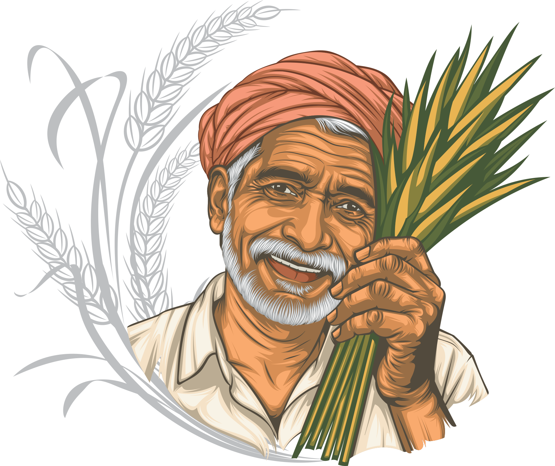 Smiling farmer holding fresh crop